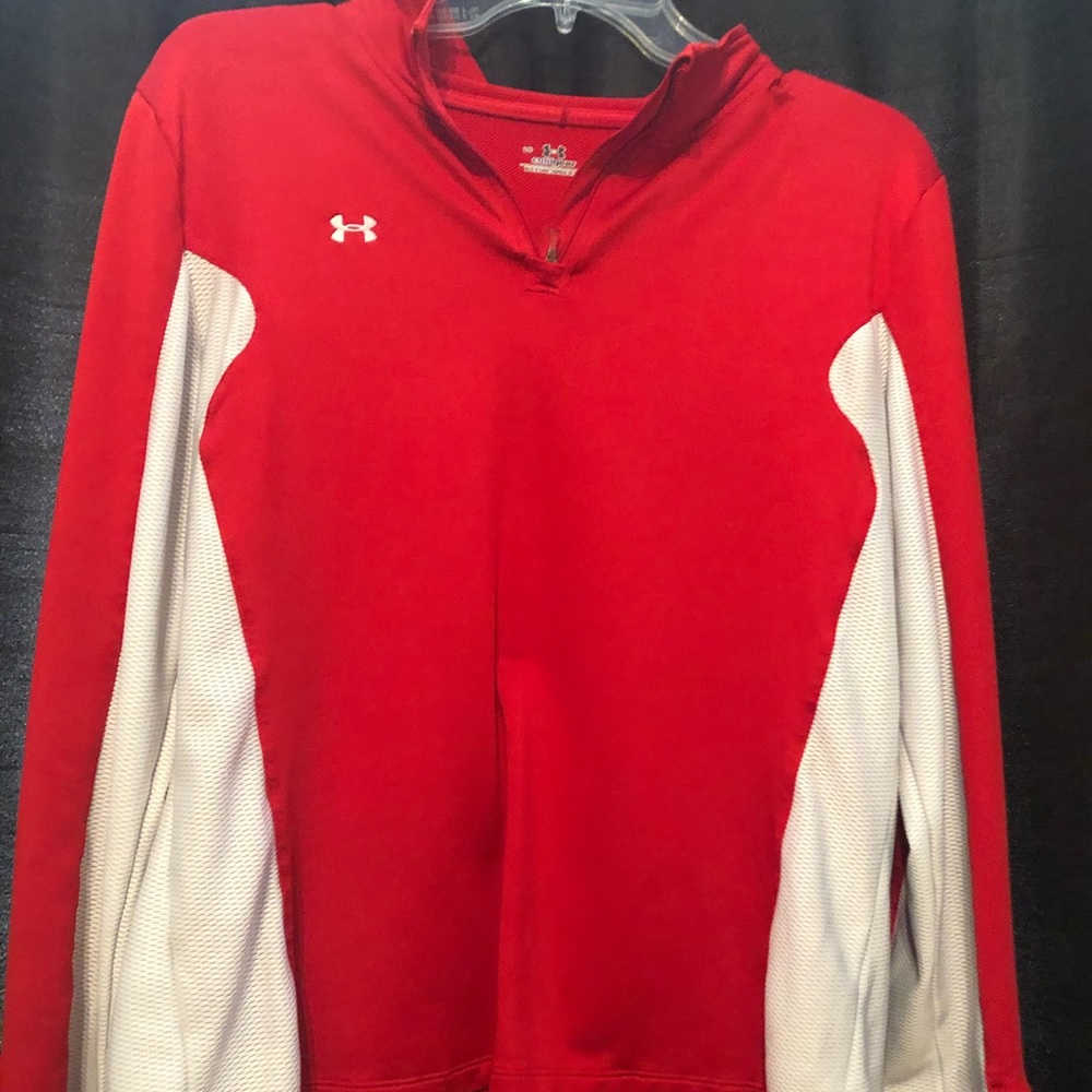 Under armour polo sweater red large